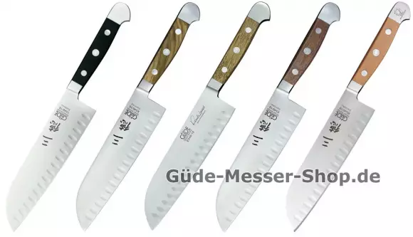 Santoku Serie Alpha 18 cm Klinge mit Kullen Santoku Serie Alpha 18 cm Klinge mit Kullen