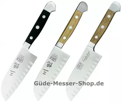Santoku Serie Alpha 14 cm Klinge mit Kullen Santoku Serie Alpha 14 cm Klinge mit Kullen
